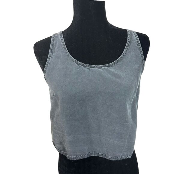 Brandy Melville Washed Black Crop Top One Size - Picture 5 of 6